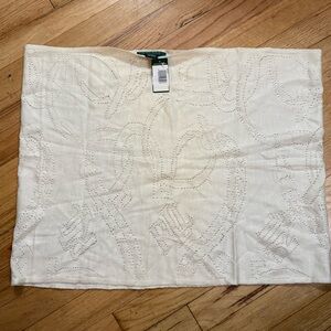 NEW Ralph Lauren Cream Knit Scarf   Wool / acrylic blend- NWT